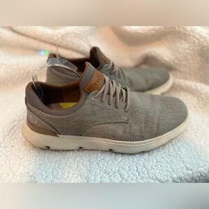 Skechers Mens Garza Romano Taupe Classic Fit Canvas Lace Up Memory Foam Size 11